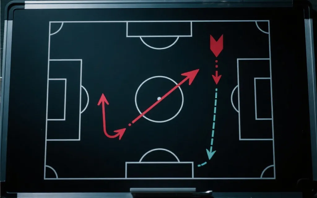 北美德比战术板：高压逼抢与边路推进示意